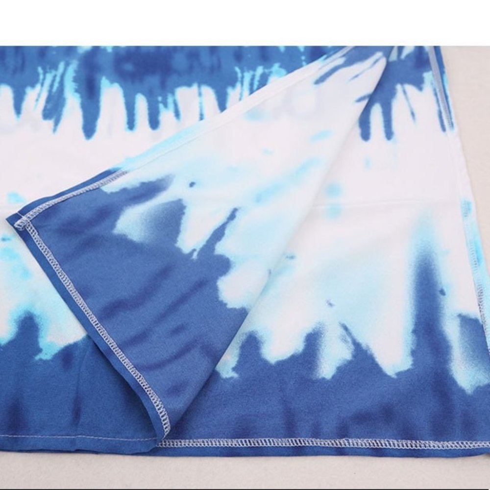 Tie Dye Caftan Beach Swim Coverup Maxi Dress - Picture 9 of 15